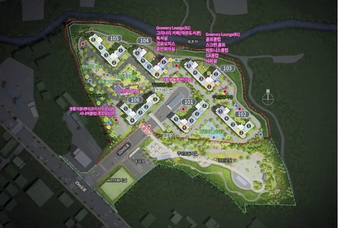 용인 푸르지오 원클러스터파크 단지배치도